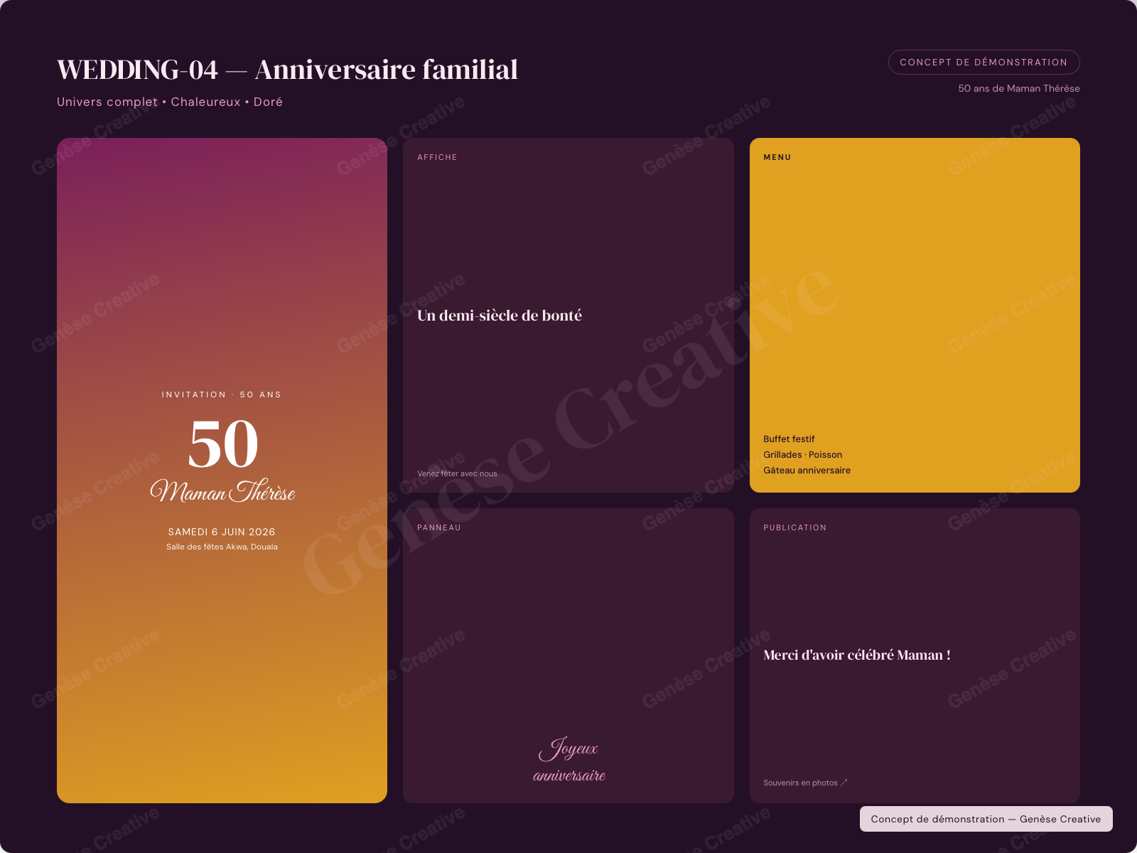 Concept WED-04 — Anniversaire