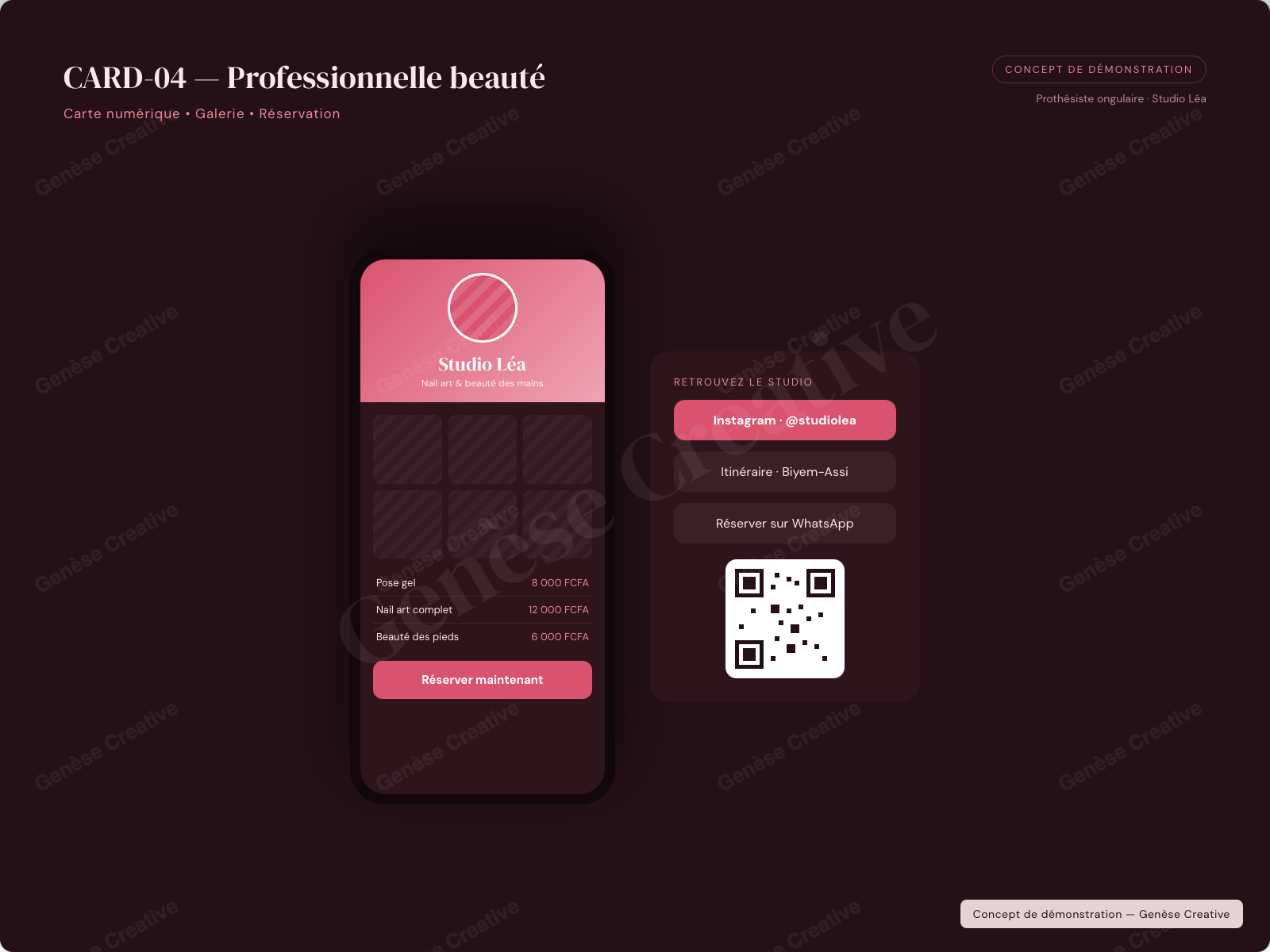 Concept CARD-04 — Professionnel de la beauté