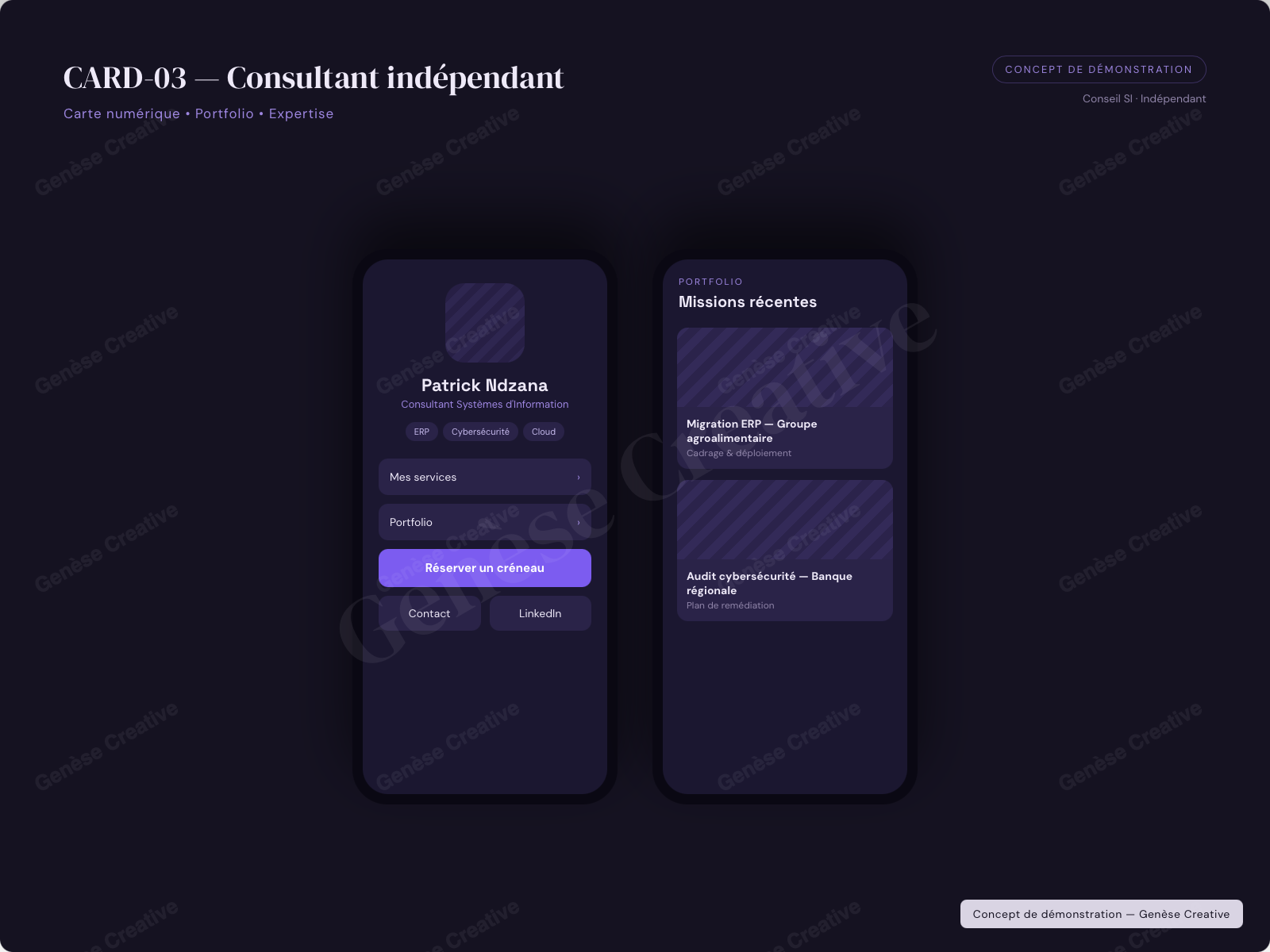 Concept CARD-03 — Consultant ou indépendant