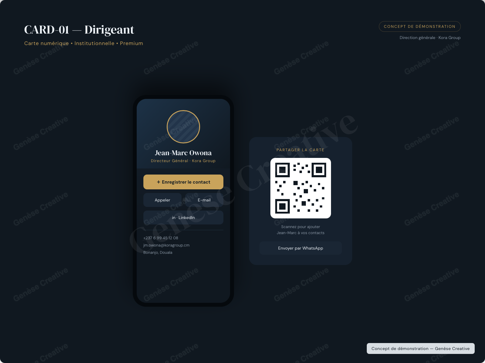 Concept CARD-01 — Dirigeant d’entreprise