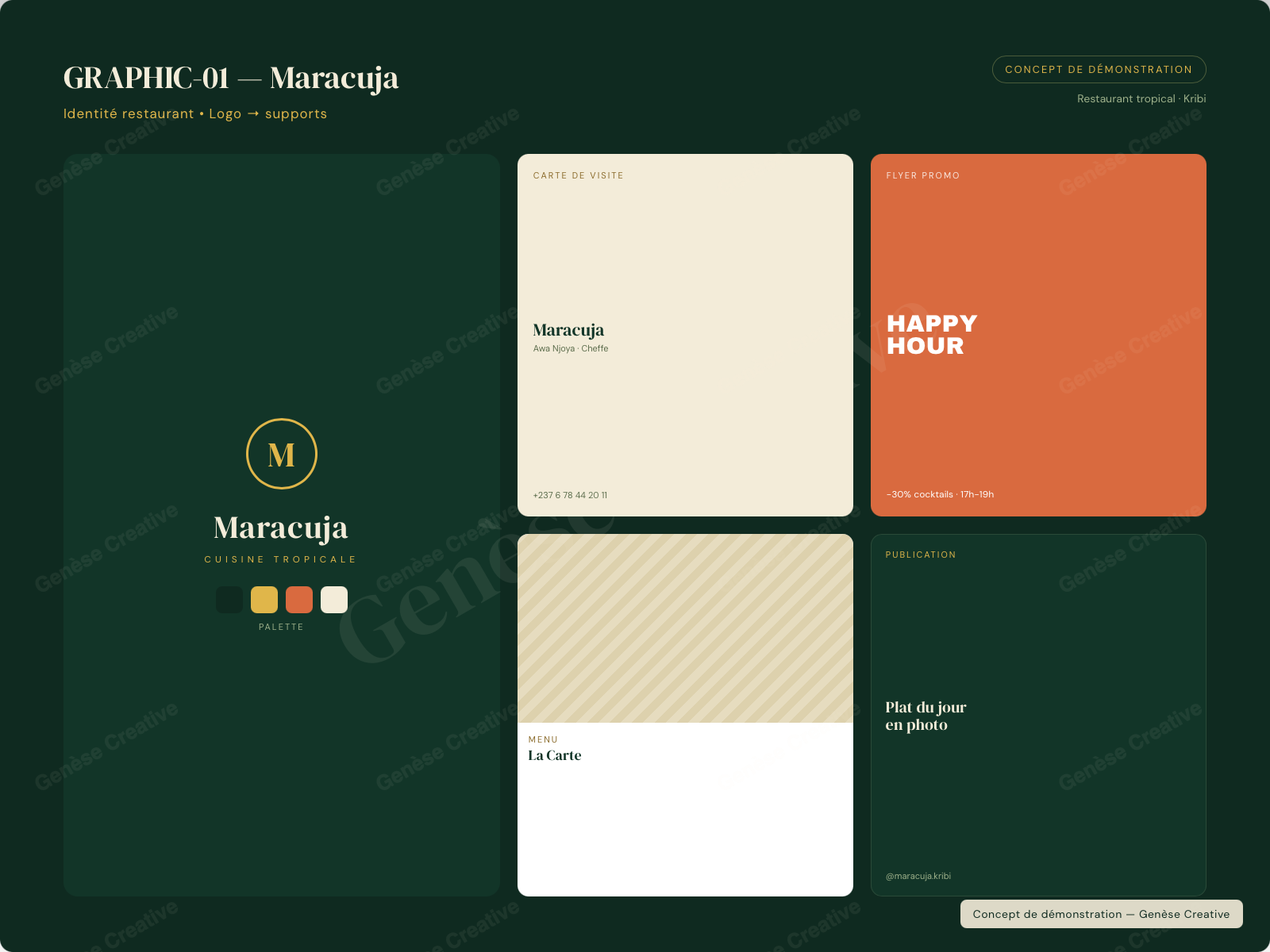 Concept GRAPH-01 — Identité de restaurant