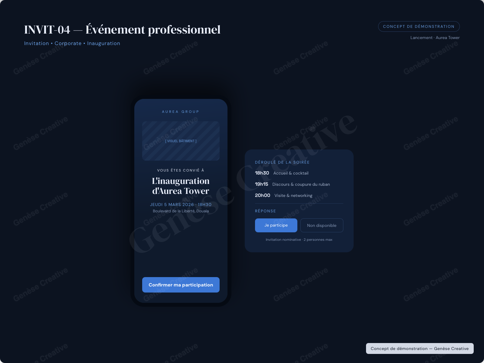 Concept INVIT-04 — Événement professionnel