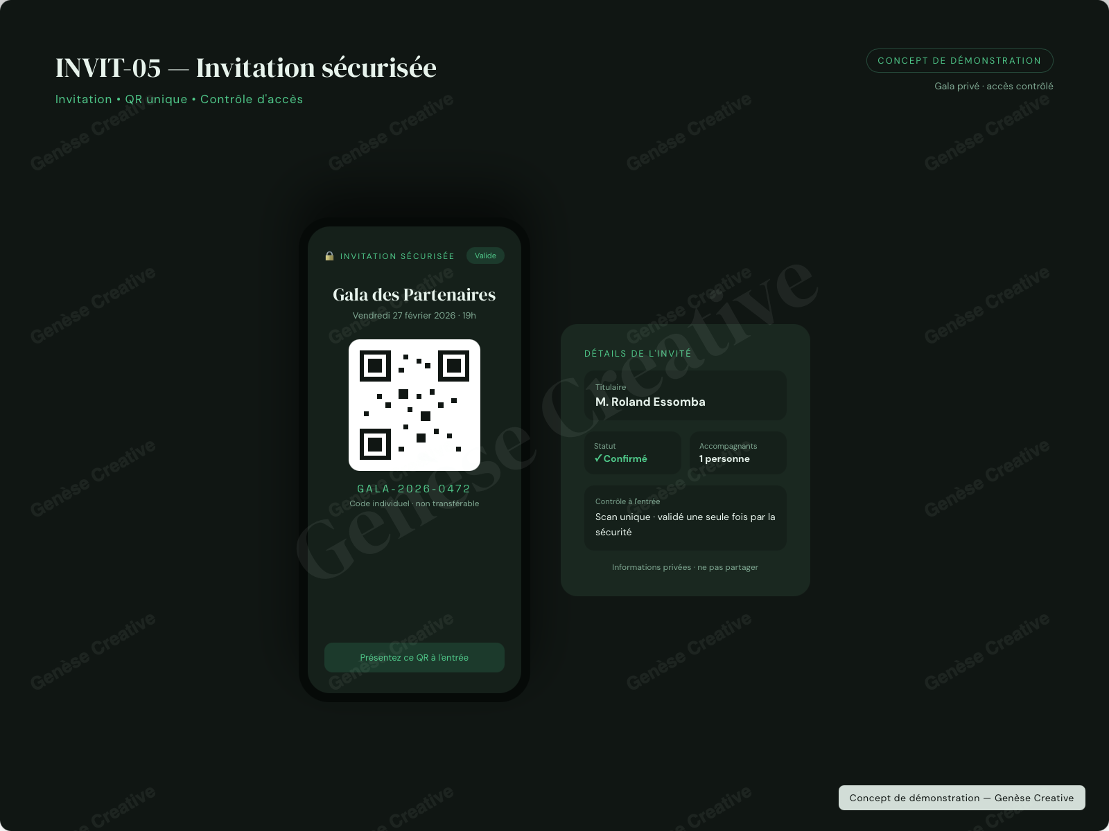 Concept INVIT-05 — Invitation sécurisée