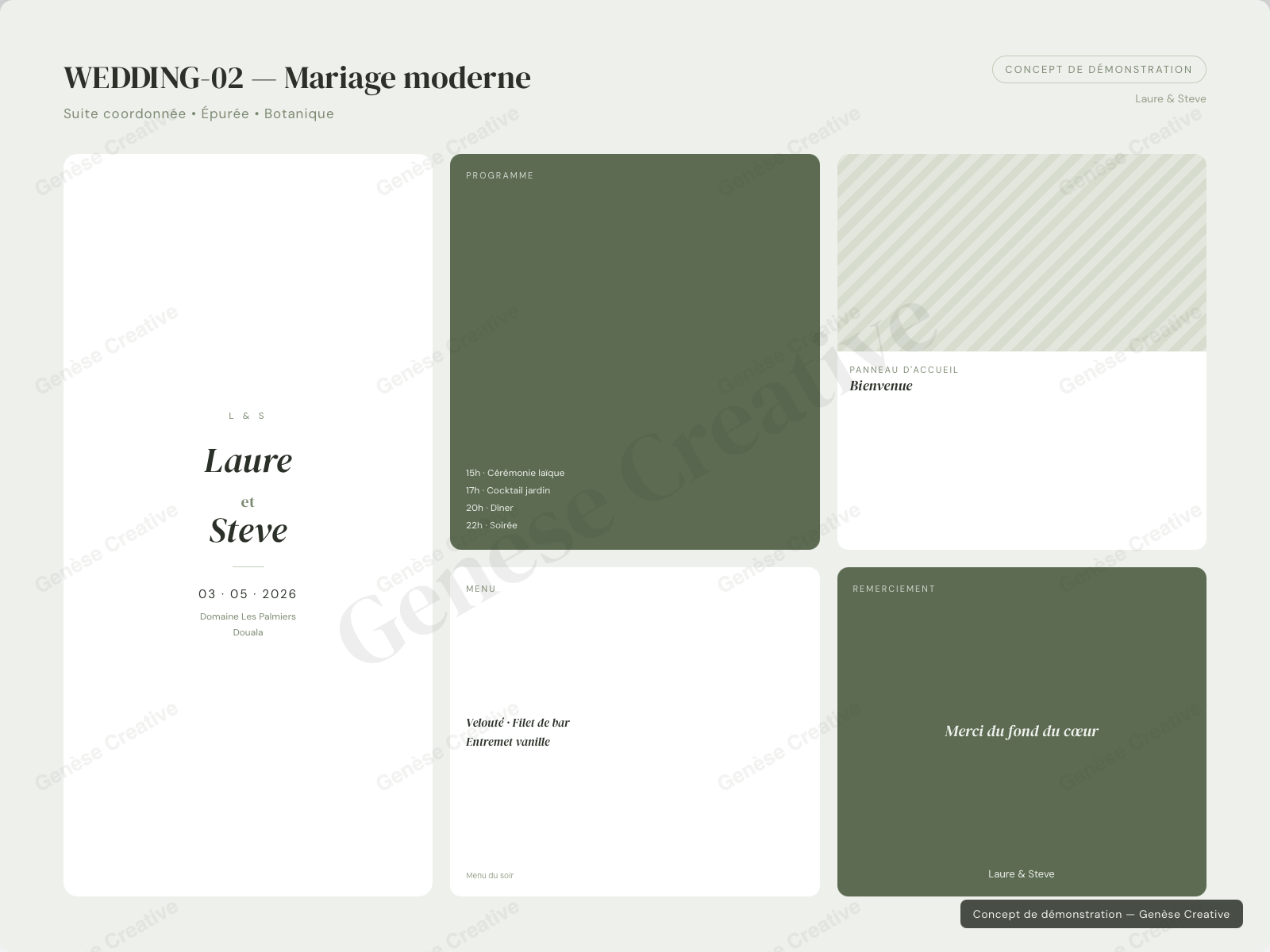 Concept WED-02 — Mariage moderne