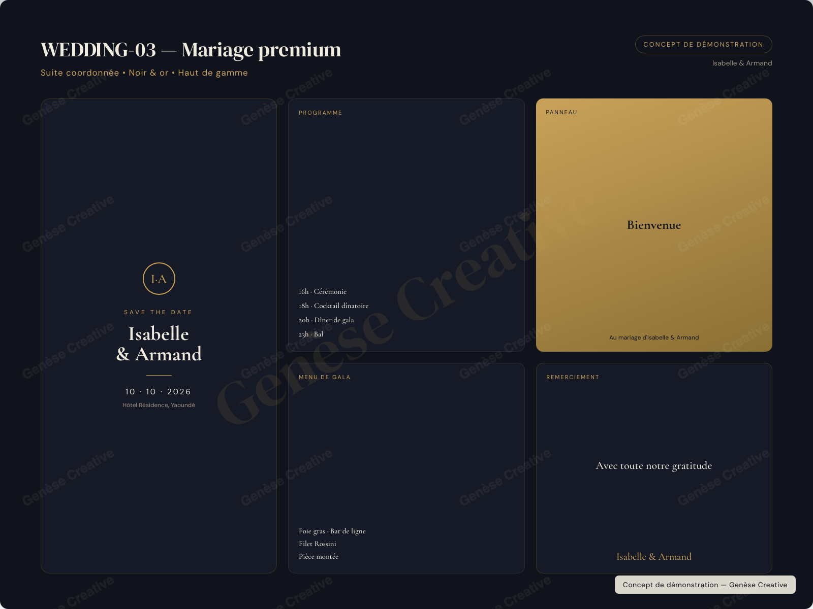 Concept WED-03 — Mariage premium