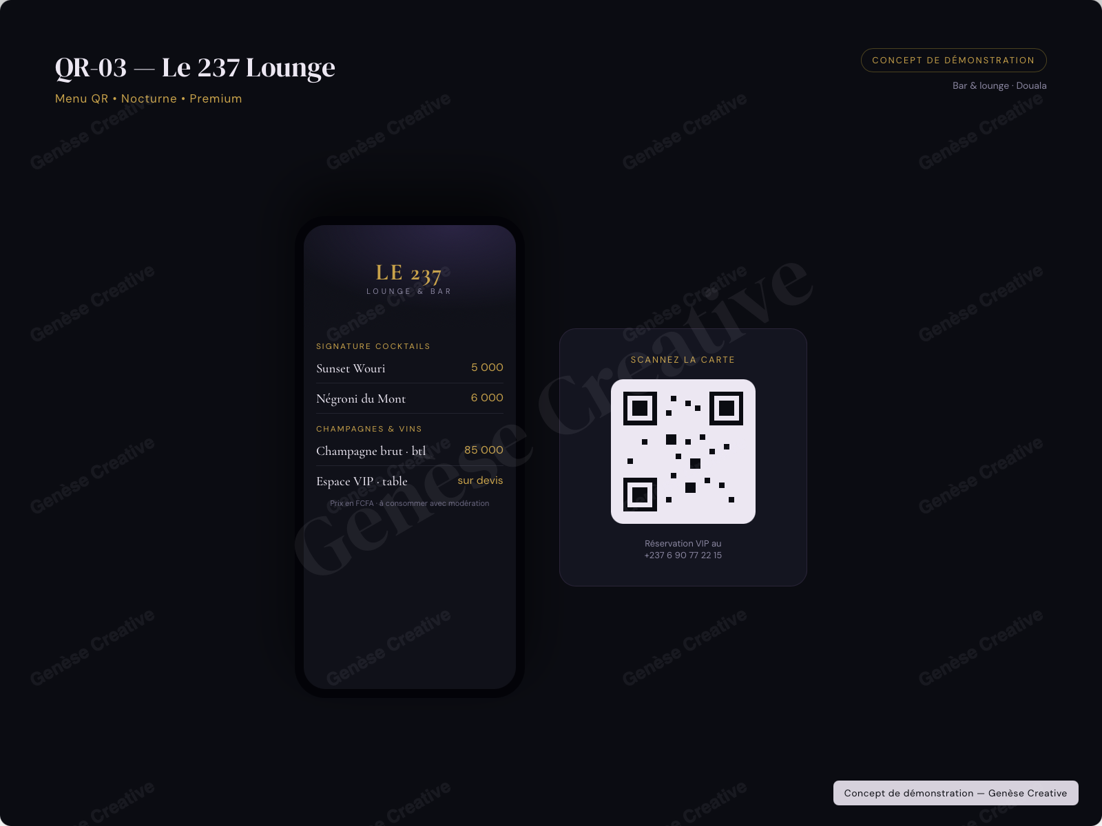 Concept QR-03 — Bar et lounge