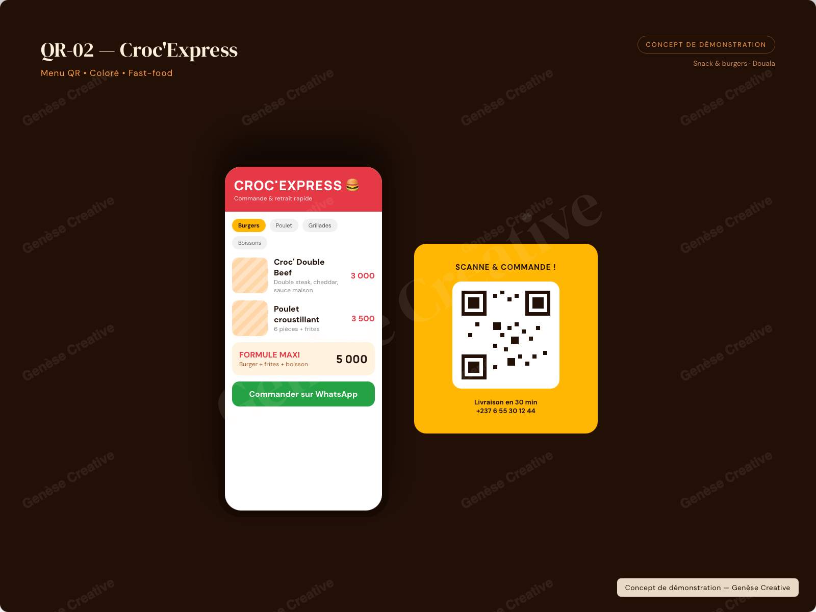 Concept QR-02 — Snack et fast-food