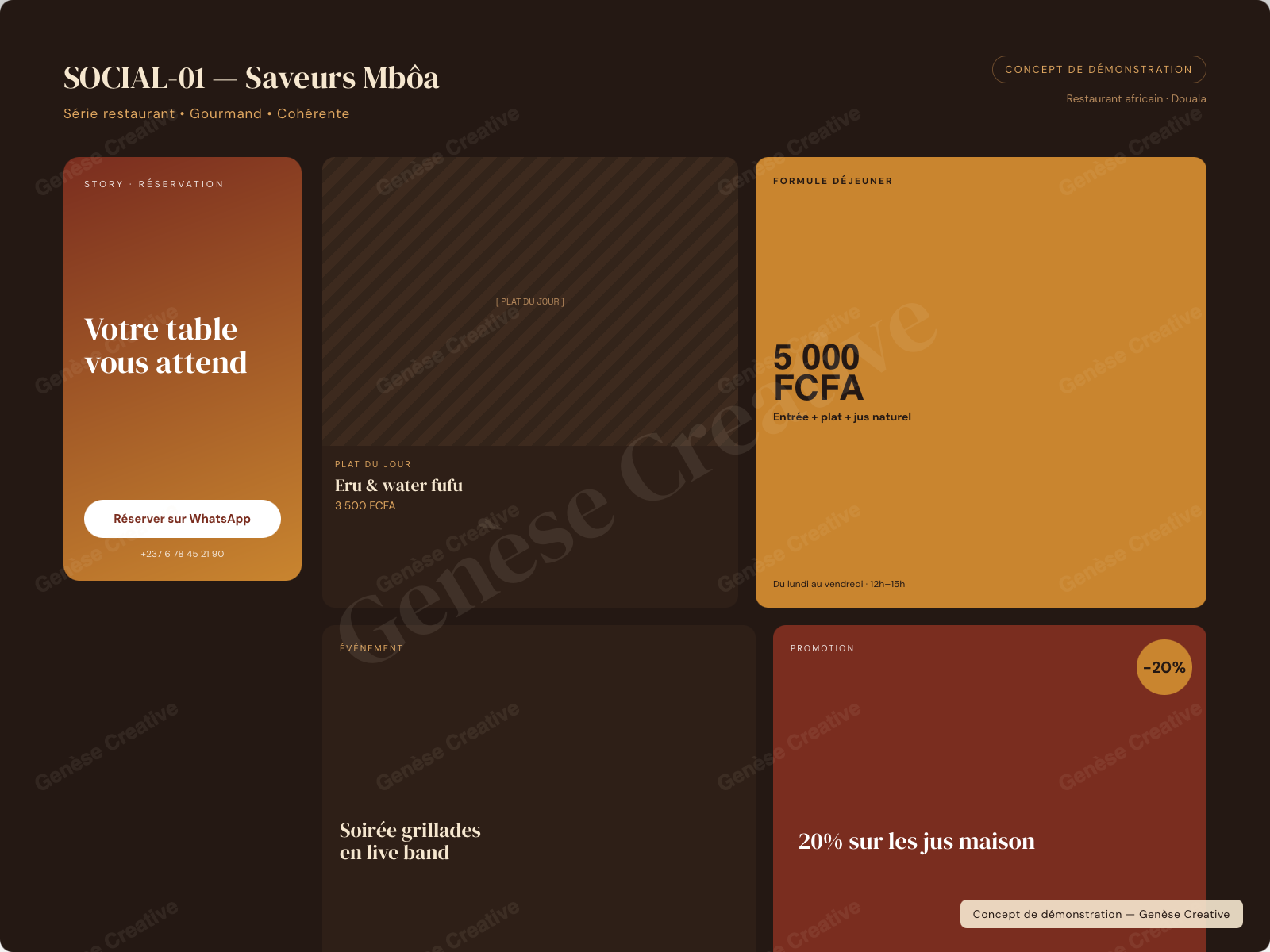 Concept SOCIAL-01 — Restaurant et restauration