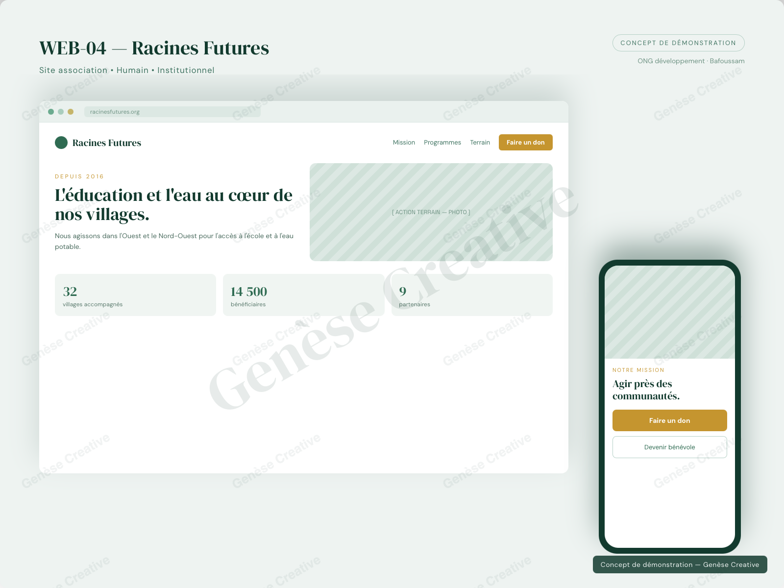 Concept WEB-04 — Site d’association ou d’institution