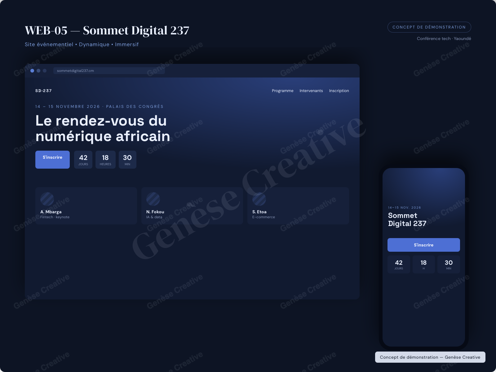 Concept WEB-05 — Site événementiel